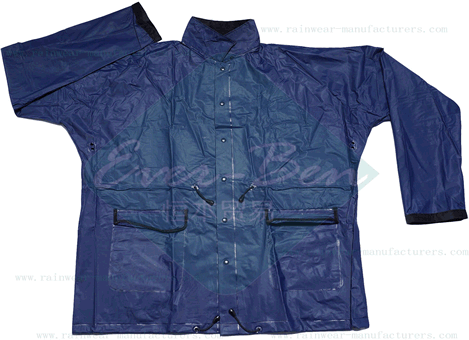China PVC rainwears double layers PVC rain jacket